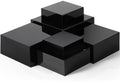 Geelin 6 Pcs Acrylic Risers Cube Stands, Black, 7 to 12 Inch, Square by Geelin