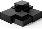 Geelin 6 Pcs Acrylic Risers Cube Stands, Black, 7 to 12 Inch, Square by Geelin