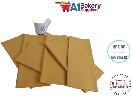 Gift Wrapping Tissue Paper 15X20 480 Pack by A1 Bakery Supplies (Noble Gold) - Image 5