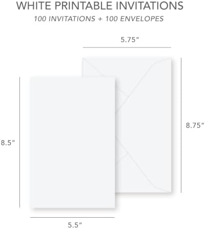 Gartner Studios Blank Printable Invitations, White, 5.5" x 8.5", 100 Count - Image 5