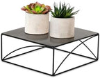 NUPTIO Black Square Cake Stand, 10 Inch Metal Dessert Pedestal by Nuptio