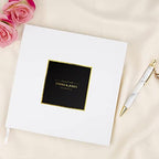 Andaz Press Personalized Wedding Guestbook with Gold Accents, Black Square with Gold Frame White Guest Sign in Guest Registry 120 Pages 8.5 X 8.5 Memories Book for DIY, Scrapbook, Photo Album - Image 2