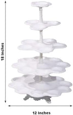 Efavormart 5-Tier Scallop Edge Cupcake Stand High Capacity 27-Cupcake Holder Tower for Party Hosting & Large Buffets - 18" Tall - Image 3