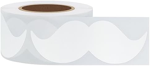 White Mustache Stickers Moustache Party,Baby Shower,Little Man Themed Party,Father's Day,Bow tie Party Label 80×40 mm-200 Per Roll (10 Rolls) - Image 5