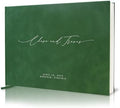MUUJEE Personalized Guestbook in Emerald - Premium Custom Modern Guest Book for Wedding Reception, Birthday Party or Events w/Bookmark Blank Pages for Signing 11.5 x 8.5 inches by MUUJEE