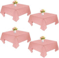 4 Pack Square Table Cloth 52x52 Inch Tablecloth Machine Washable Fabric Polyester Table Cover for Dining, Buffet Parties, Picnic, Events, Weddings Decor（Dusty Rose） by JALANCY