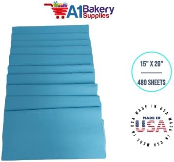 Gift Wrapping Tissue Paper 15X20 480 Pack by A1 Bakery Supplies (Cerulean) - Image 7