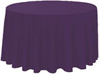 Polyester Round Tablecloth 120" Ideal for 60 inch round table (Plum) by KS+Linens