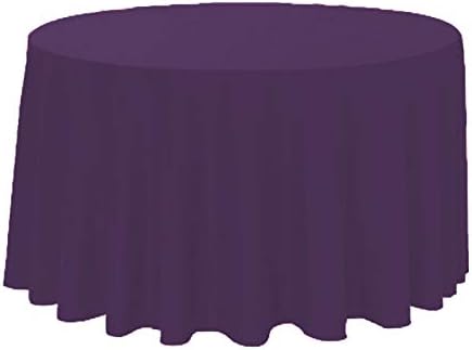Polyester Round Tablecloth 120" Ideal for 60 inch round table (Plum) by KS+Linens