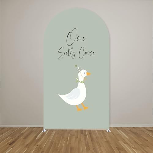 Arch Backdrop Cover for One Silly Goose Baby Shower Arch Stand Stretchy Cover First Goose Kids 1st Birthday Party Fiesta Decorations (6.6x3.3ft Cover,992) - Image 2