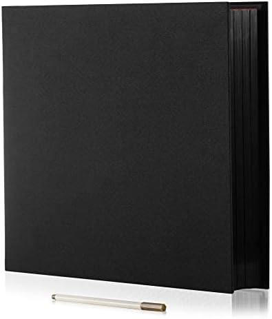 Large Photo Album Self Adhesive for 4x6 8x10 Magnetic Scrapbook Album DIY 60 Black Sticky Pages Linen Cover Photo Album(Black) by HoneyTolly
