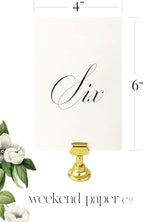 Weekend Paper Co.™ Wedding Table Numbers, Single-Sided 4x6 Timeless Design in Black, Numbers 1-25 plus 4 BONUS signs for Your Wedding, Reception, Anniversary, Birthday Party, or Any Celebration! - Image 3
