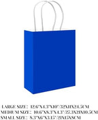 qiqee 100PCS Gift Bag with Handles Bulk Diamond Blue Paper Bags Assorted Sizes(33pcs Large 13",33pcs Medium 11",34pcs Small 8") - Image 2