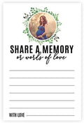 Andaz Press Personalized Share a Memory Cards, Round Greenery Custom Photo 4" x 6" Cards for Wedding, Shower, Birthday, Funeral, Celebration of Life, Retirement, Graduation Advice, Going Away, 52-Pack by AndazPress
