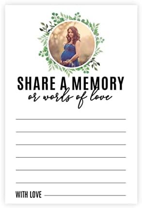 Andaz Press Personalized Share a Memory Cards, Round Greenery Custom Photo 4" x 6" Cards for Wedding, Shower, Birthday, Funeral, Celebration of Life, Retirement, Graduation Advice, Going Away, 52-Pack by AndazPress