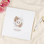 Andaz Press Personalized Wedding Guestbook with Gold Accents, Dried Palms Design White Guest Sign in Guest Registry 120 Pages 8.5 X 8.5 Memories Book for DIY, Scrapbook, Photo Album - Image 2