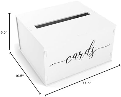 Wooden Wedding Card Box with Slot and Lid | Graduation Card Box for Party 2026 | Grad Gift Money Envelope Holder for Reception, Bridal Shower, Birthday, Retirement | Rustic Keepsake Decorations - Image 6