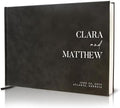 Personalized Guest Book - 11.5" x 8.5" Premium Custom Guest Signing Book with Bookmark and Blank Pages for Wedding Reception Table Decoration Engagement Birthday Party Event, Charcoal by ModernAlbumDesigns