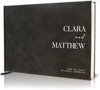 Personalized Guest Book - 11.5" x 8.5" Premium Custom Guest Signing Book with Bookmark and Blank Pages for Wedding Reception Table Decoration Engagement Birthday Party Event, Charcoal by ModernAlbumDesigns
