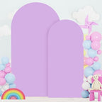 FOTSHARER 6FT 7.2FT Lavender Arch Cover Set of 2 Spandex Fitted Wedding Arch Covers Spandex Cover for Arch Backdrop Lilac Arch Cover Backdrop Fabric Chiara Arch Wall Cover for Round Top Arches Decor - Image 6