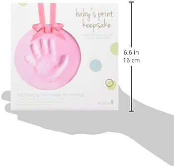 DIY Baby's Print Handprint or Footprint Keepsake No Bake Ornament with Ribbon, Baby Girl Nursery Décor, Pink (Pack of 4) - Image 4