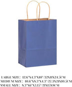 qiqee 100PCS Gift Bag with Handles Bulk Kraft Deep Blue Paper Bags Assorted Sizes(33pcs Large 13",33pcs Medium 11",34pcs Small 8") - Image 2
