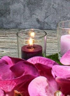 Set of 72 Richland Votive Candles Purple Unscented and 72 Clear Glass Eastland Votive Holders - Image 4