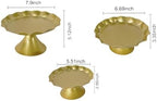3 Pcs Gold Metal Cupcake Stand Scalloped Edge Dessert Display Tray - Image 6