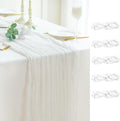 Sioloc Ivory White Cream Cheesecloth Table Runner 120'' x 35'',Spring Easter Decor Soft Gauze Boho Wedding Table Decor for 10ft Table Birthday Party,Baby Shower, Bridal Shower, Home & Event Decor by HEALTHYCOMFORTLIFE
