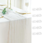 Sioloc Ivory White Cream Cheesecloth Table Runner 120'' x 35'',Spring Easter Decor Soft Gauze Boho Wedding Table Decor for 10ft Table Birthday Party,Baby Shower, Bridal Shower, Home & Event Decor by HEALTHYCOMFORTLIFE