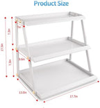 3-Tier white Metal Cupcake Stand, Multi Layer Dessert Display Serving Tray - Image 2