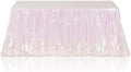 Poise3EHome Iridescent White Sequin Tablecloth 60×120 Inch Rectangle Sparkly Fabric Table Cloth for Birthday Wedding Party Holiday Baby Shower Christmas Decoration by Poise3EHome