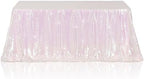 Poise3EHome Iridescent White Sequin Tablecloth 90×132 Inch Rectangle Sparkly Fabric Table Cloth for Birthday Wedding Party Holiday Baby Shower Christmas Decoration by Poise3EHome