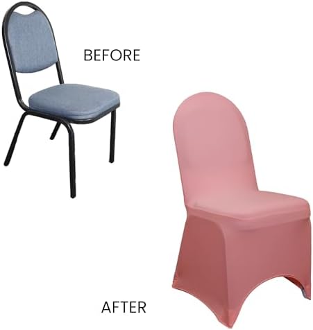 YOUR CHAIR COVERS - 100 Pack Stretch Spandex Banquet Chair Covers - Coral, Wedding Slip Covers, Premium Quality Chair Cover - Image 5