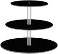 J JOYSAY Black Pattern Acrylic Cupcake Stand 3 Tier Dessert Table Display Set Clear Cake Stands for Baby Shower Party Wedding Decorations Easy Assembly Pastry Tower by J+JOYSAY