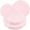 WDF 60pcs Pink Plastic Plates - Baroque Pink Disposable Plates Including 30 Dinner Plates 10.25inch, 30 Dessert Plates 7.5inch for Upscale Wedding/Baby Shower/Spring by WDF
