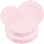 WDF 60pcs Pink Plastic Plates - Baroque Pink Disposable Plates Including 30 Dinner Plates 10.25inch, 30 Dessert Plates 7.5inch for Upscale Wedding/Baby Shower/Spring by WDF