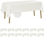 Fokitut 12 Pack Waterproof Rectangle Tablecloth, 60x102 Inch, Stain Resistant and Wrinkle Polyester Table Cloth, Fabric Table Cover for Kitchen Dining, Wedding, Party, Holiday Dinner-Ivory by BalsaCircle
