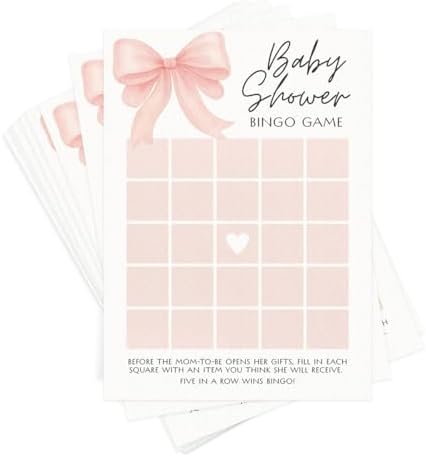 Baby Shower Games for Girl Bundle - 6 Activities for 30 Guests (Pink Bow) - Image 6