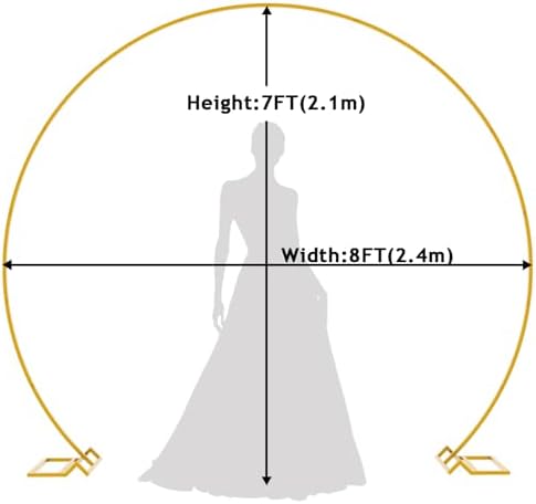 Fomcet Round Backdrop Stand Gold 8ft Circle Arch Large Metal Wedding Arch - Image 2