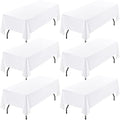 Showgeous 60x126 Inch White Rectangle Tablecloth 6 Pack Fit 7FT Table by Showgeous