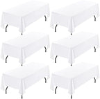 Showgeous 60x126 Inch White Rectangle Tablecloth 6 Pack Fit 7FT Table by Showgeous