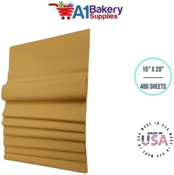 Gift Wrapping Tissue Paper 15X20 480 Pack by A1 Bakery Supplies (Noble Gold) - Image 3