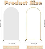 6FT Wedding Arch Backdrop Stand and White Arch Cover, White Spandex Fitted Backdrop Cover and Gold Wedding Arch Frame for Birthday Party Wedding Ceremony Bridal Baby Shower, Parties Decoration. - Image 2