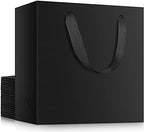 EUSOAR Large Black Gift Wrap Bags, 20pcs 12.5"x4.5"x11" Kraft Paper Black Shopping Bags with Handles Bulk,Retail Wrapping Bags for Business, Craft Grocery, Boutique, Party Favor, Wedding by EUSOAR
