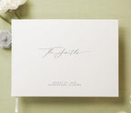 Personalized Guestbook in Eggshell - 11.5 x 8.5" Custom Hardcover Book for Wedding Reception Guests to Sign, Photobooth Album w/ Blank 140gsm Pages, Includes Ribbon Bookmark, Customized Names & Date - Image 2