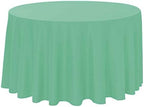 Polyester Round Tablecloth 120" Ideal for 60 inch round table (Acqua Blue) - Image 2