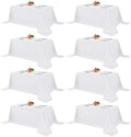 Fitable 8 Pack White Table Cloths 90x132 Inch for 6 Foot Rectangle Tables by Fitable