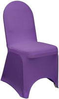 YOUR CHAIR COVERS - 6 Pack Purple Stretch Spandex Banquet Chair Covers - Wedding Slip Premium Quality Cover by YourChairCovers