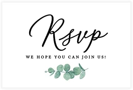 Andaz Press 56-Pack Personalized RSVP Postcards for Wedding Minimal Eucalyptus Leaf Cardstock Response Reply Cards for Bridal Shower Baby Shower Birthday Event Custom Date Return Address 4 x 6-Inch by AndazPress